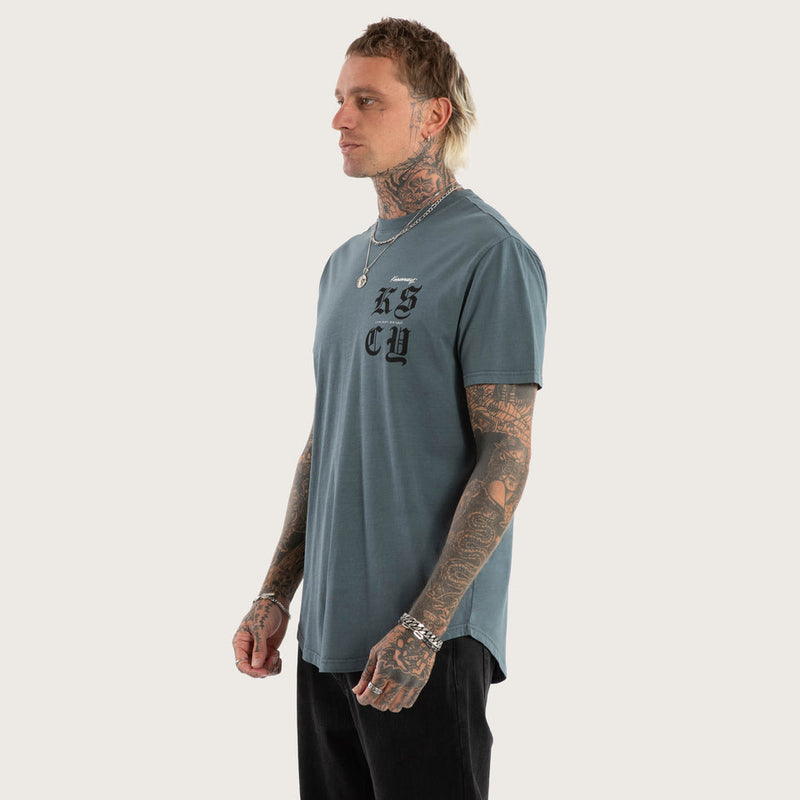 Kscy Black Letter Dual Curved Tee