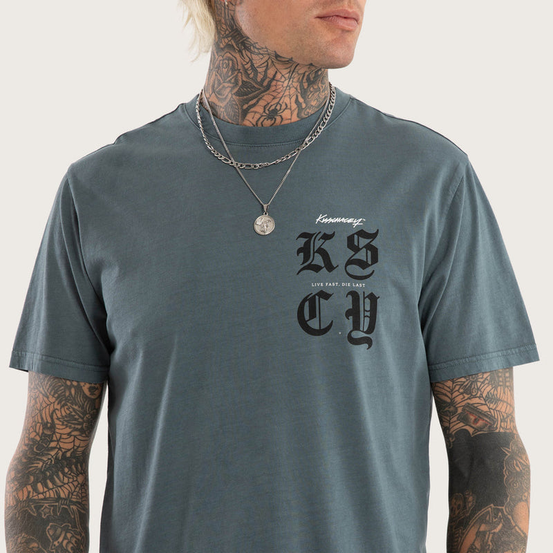 Kscy Black Letter Dual Curved Tee