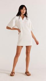 Staple The Label Kiana Stripe Knit Polo Dress