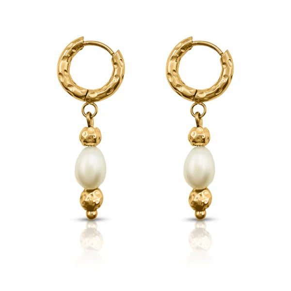 Ever Midnight Run Pearl Huggie Earrings