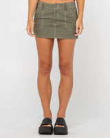 Rusty Dirtbag Cargo Low Rise Mini Skirt