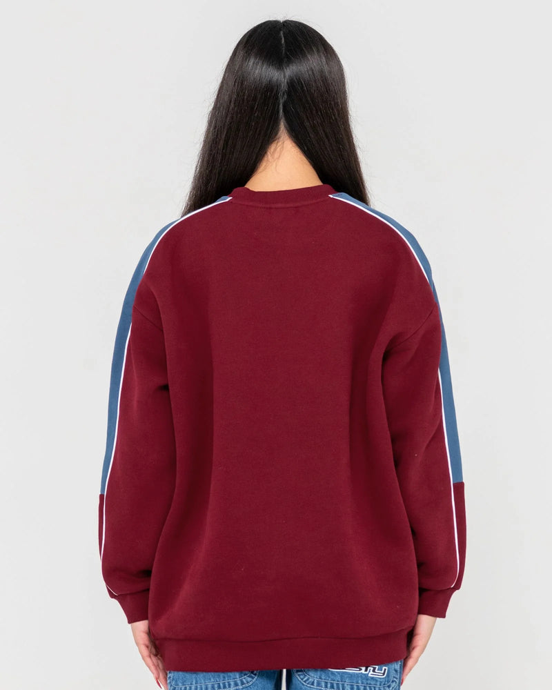 Rusty Two Timer Panelled Fleece Crew