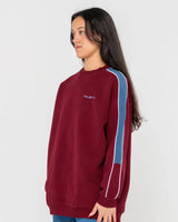 Rusty Two Timer Panelled Fleece Crew