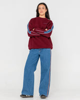 Rusty Two Timer Panelled Fleece Crew