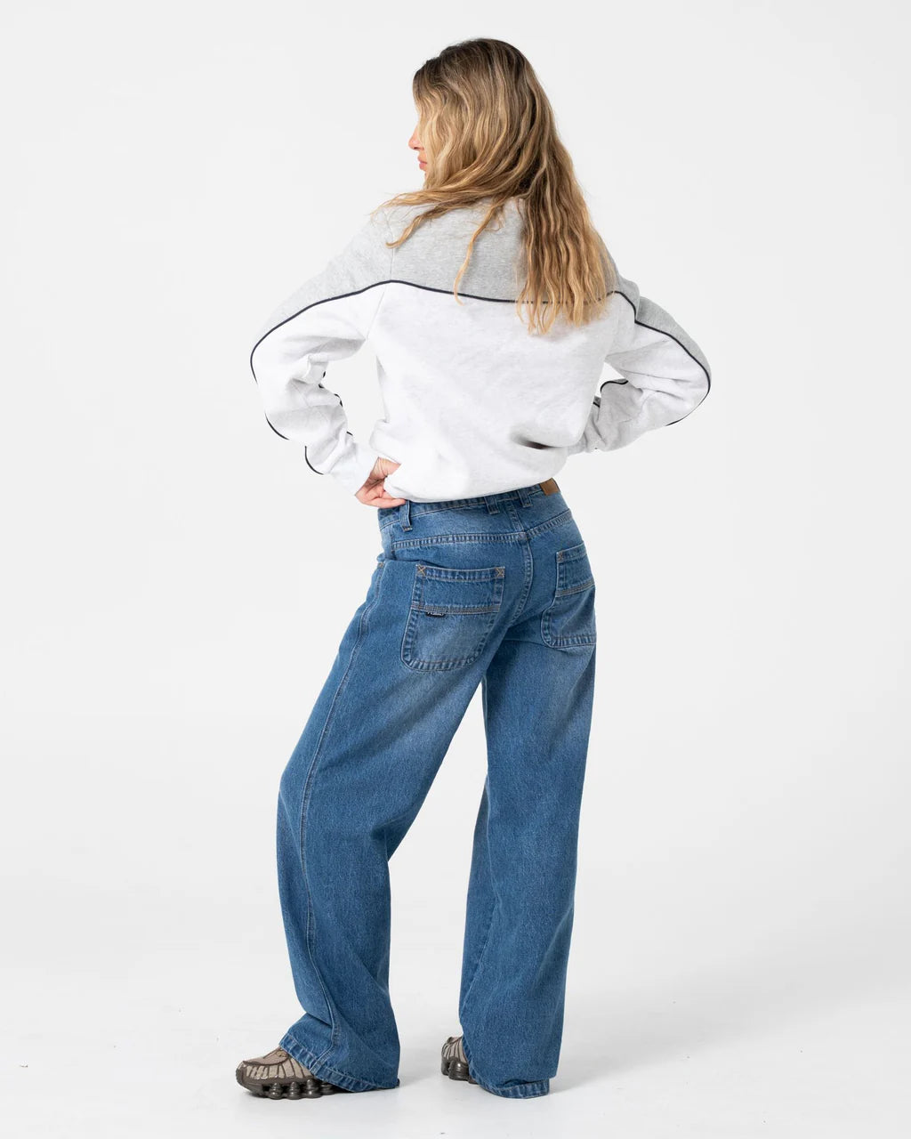 Rusty Polar Popped Panelled Crew Fleece