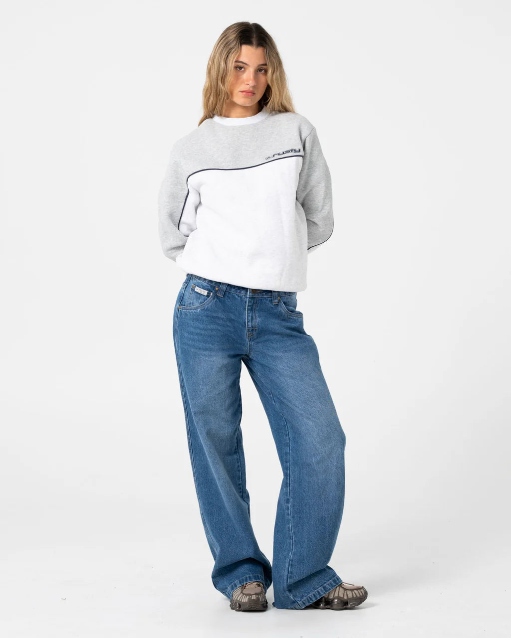 Rusty Polar Popped Panelled Crew Fleece