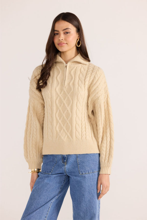Minkpink Varsity Cable Knit Sweater