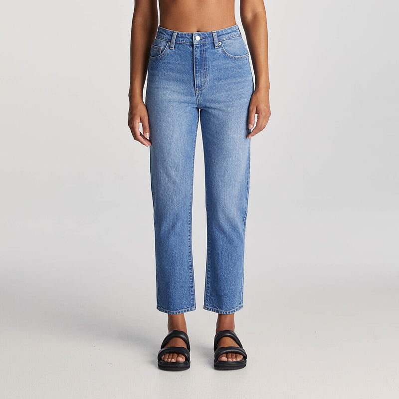 Riders Hi Slim Straight Crop Blue Chateau Jeans