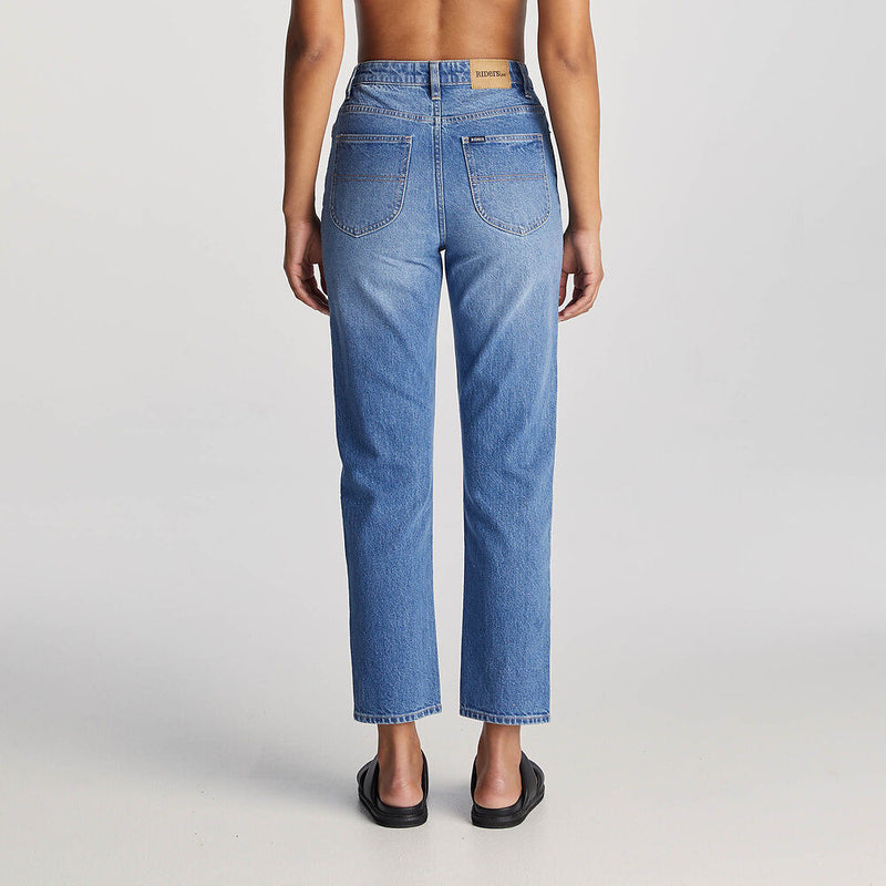 Riders Hi Slim Straight Crop Blue Chateau Jeans