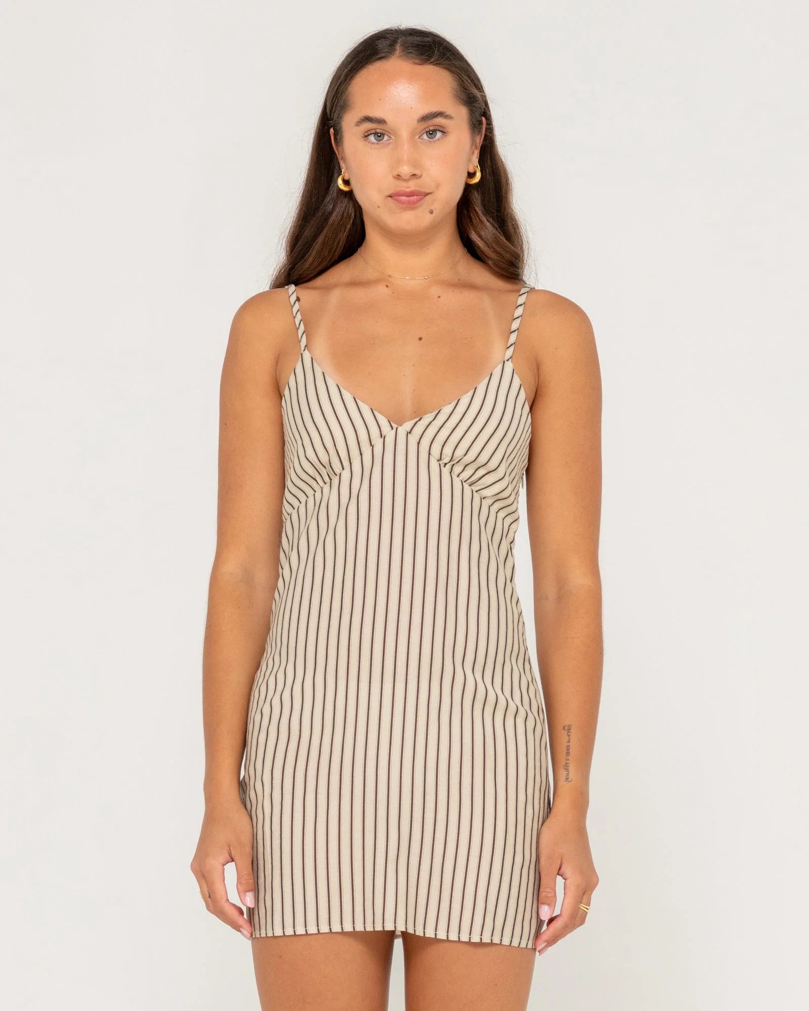 Rusty Sandy Stripe Mini Dress