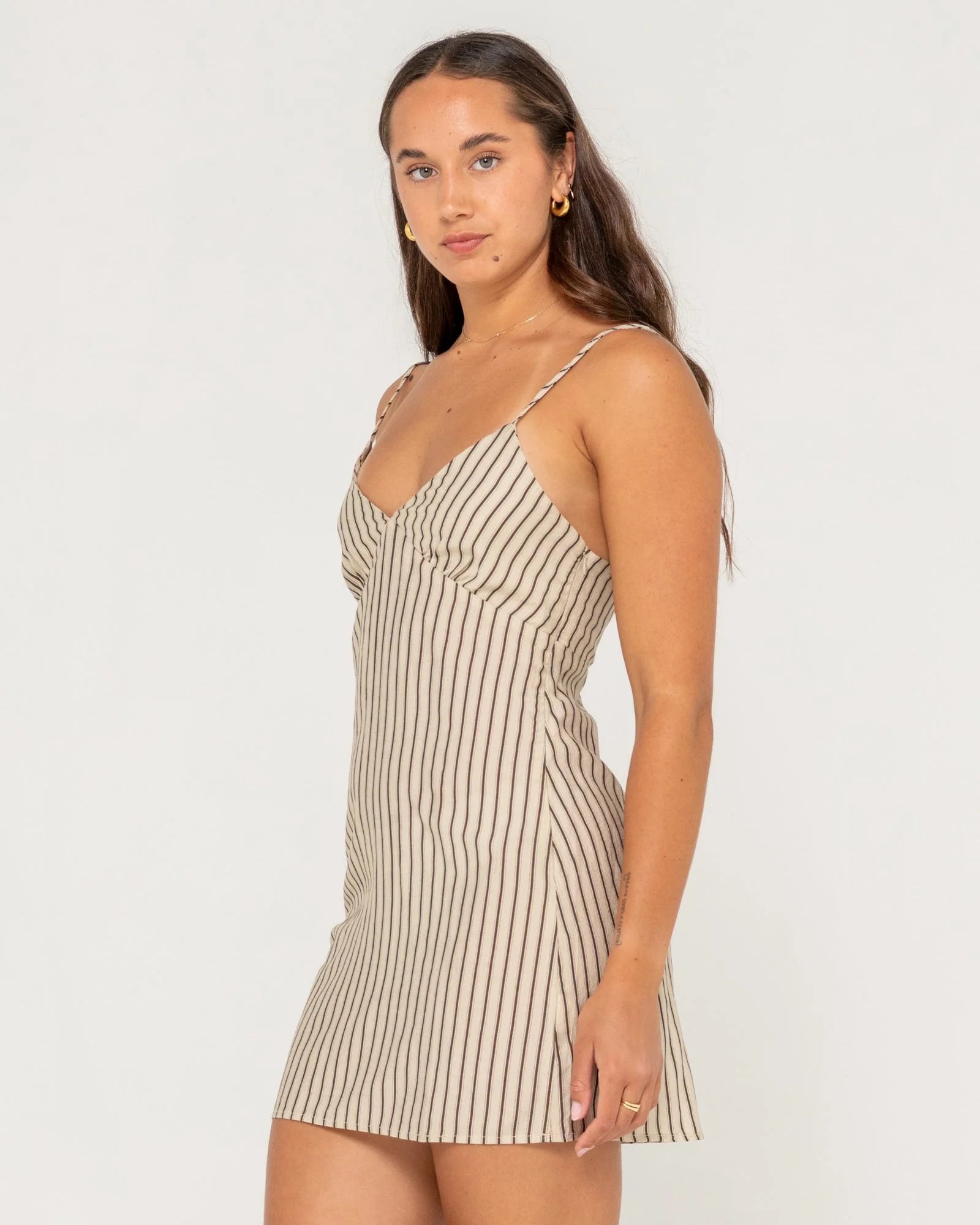 Rusty Sandy Stripe Mini Dress