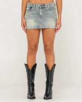 Rusty Dirty Mavericks Denim Mini Skirt