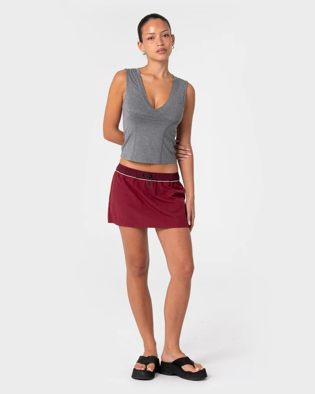 Rusty Breezy Wind Cheater Mini Skirt