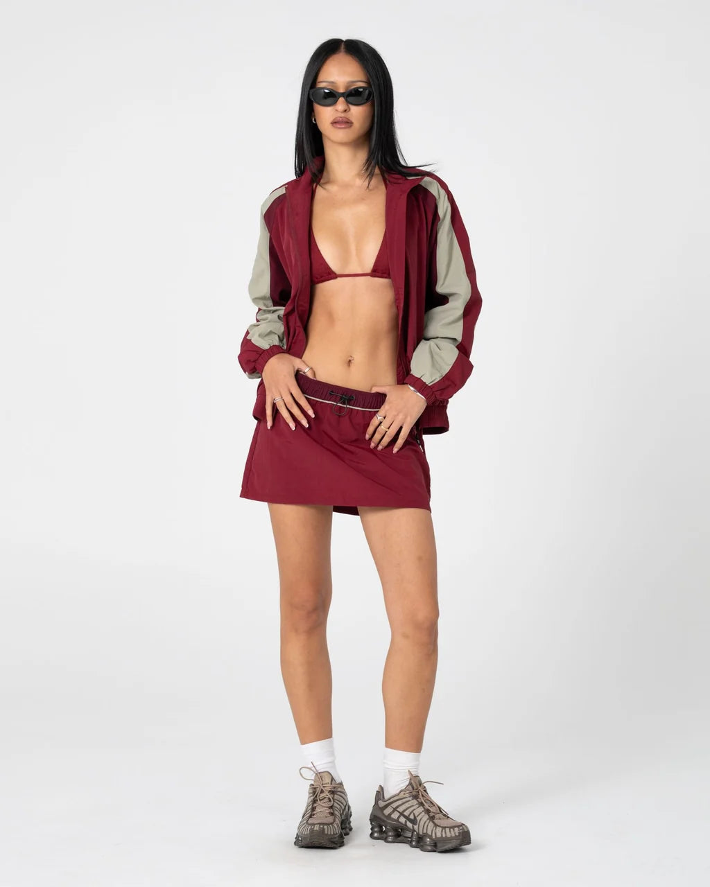 Rusty Breezy Wind Cheater Mini Skirt