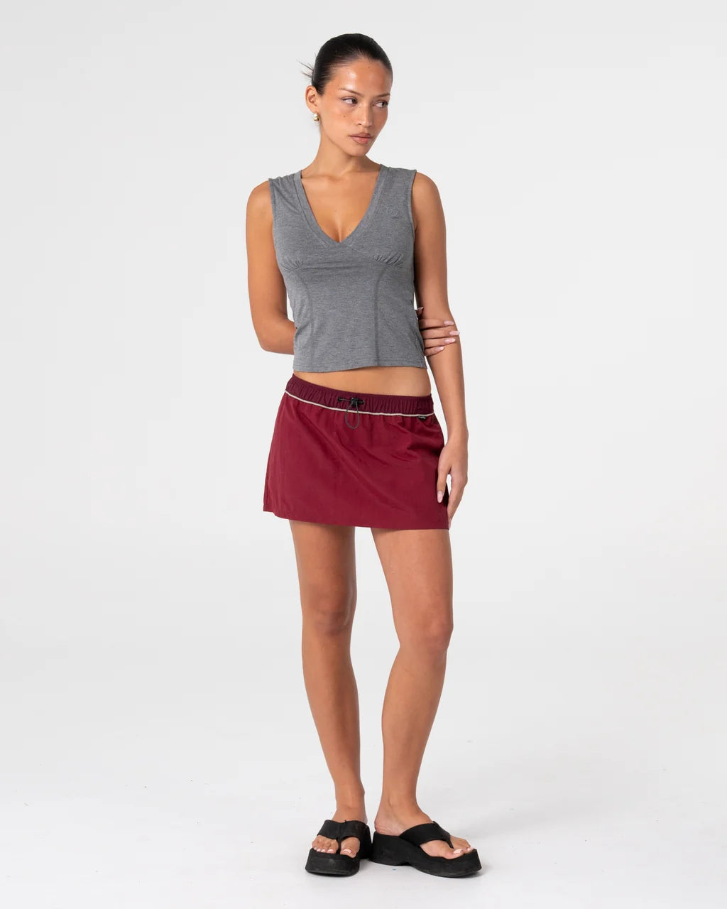 Rusty Breezy Wind Cheater Mini Skirt