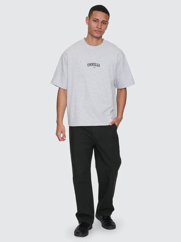 Thrills Victory Embro Box Fit Oversize Cropped Contrast Stitch Tee