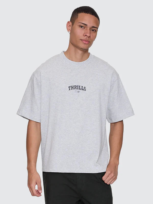 Thrills Victory Embro Box Fit Oversize Cropped Contrast Stitch Tee