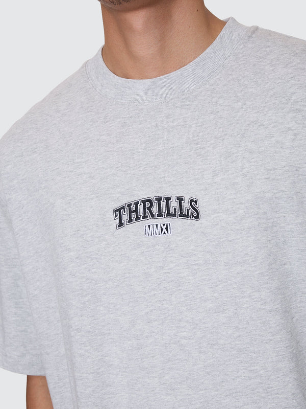 Thrills Victory Embro Box Fit Oversize Cropped Contrast Stitch Tee