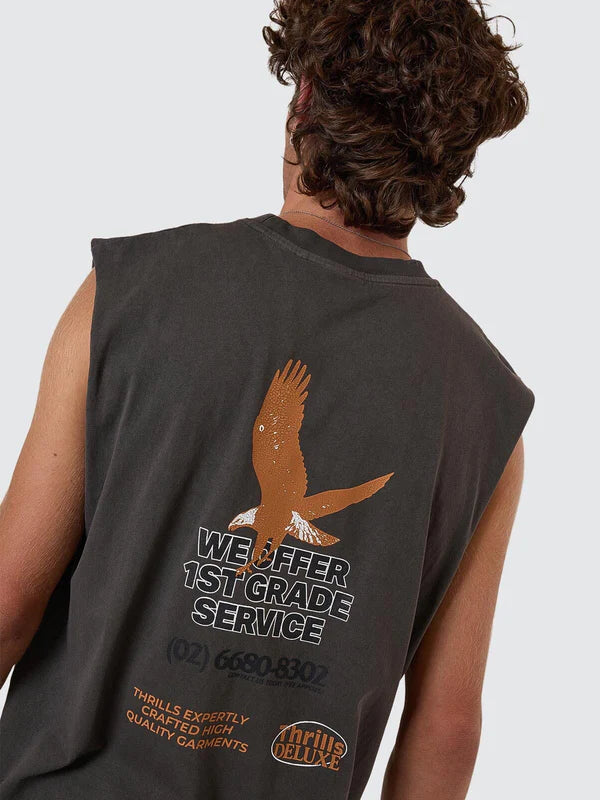 Thrills 1st Grade Service Merch Fit Muscle Tee