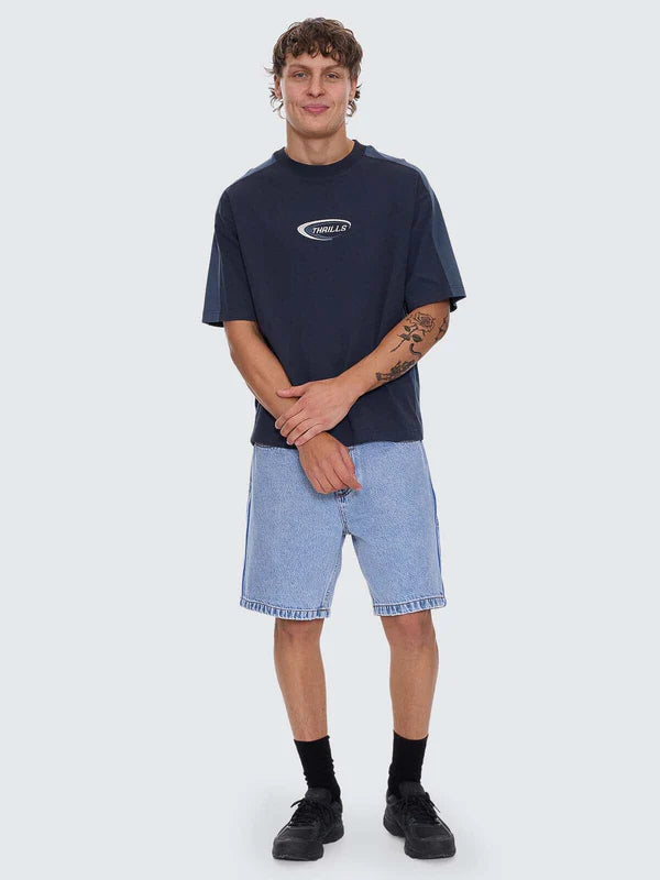 Thrills Fusion Panel Box Fit Oversized Cropped Tee
