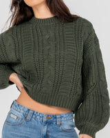 Rusty Folktale Crop Chunky Knit