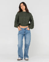 Rusty Folktale Crop Chunky Knit