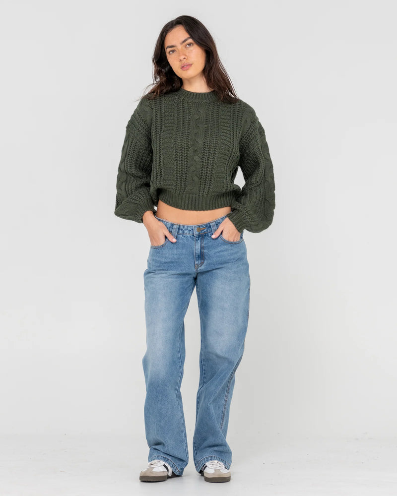 Rusty Folktale Crop Chunky Knit