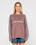 Rusty White Lines Two L/S Crew Neck Knit