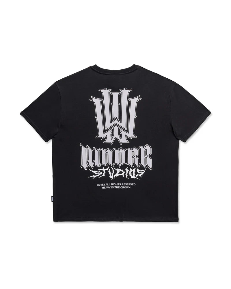 Wndrr Black Bleach Box Fit Tee