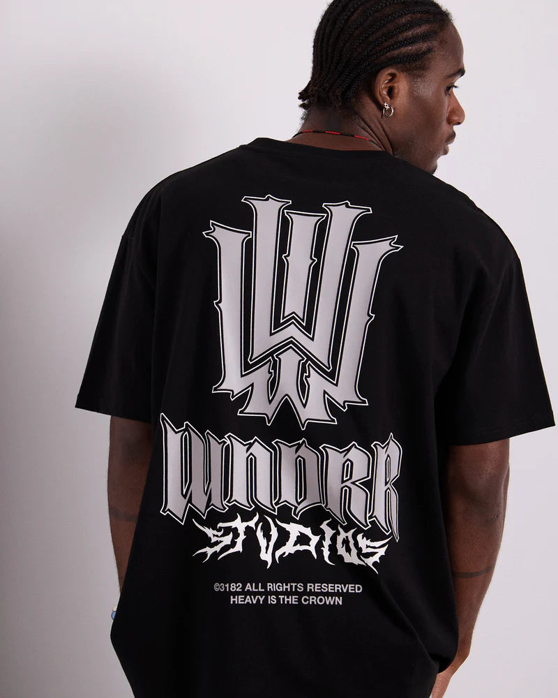 Wndrr Black Bleach Box Fit Tee
