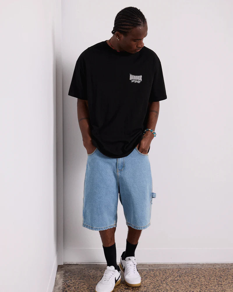 Wndrr Black Bleach Box Fit Tee