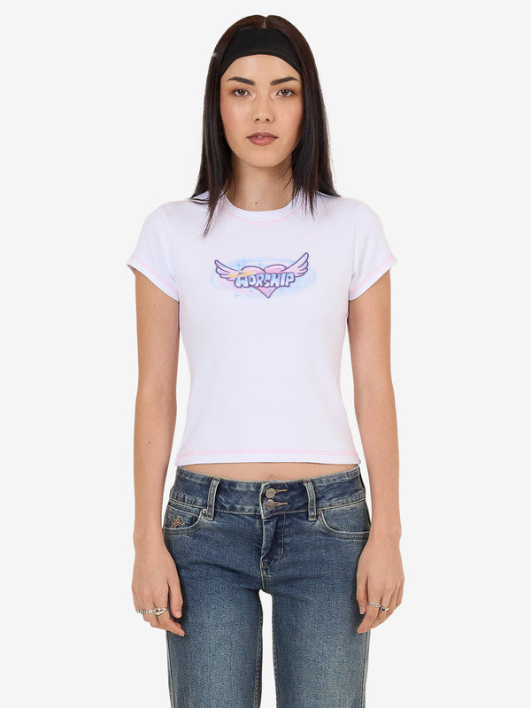 Worship Not Your Angel Cap Sleeve Tee