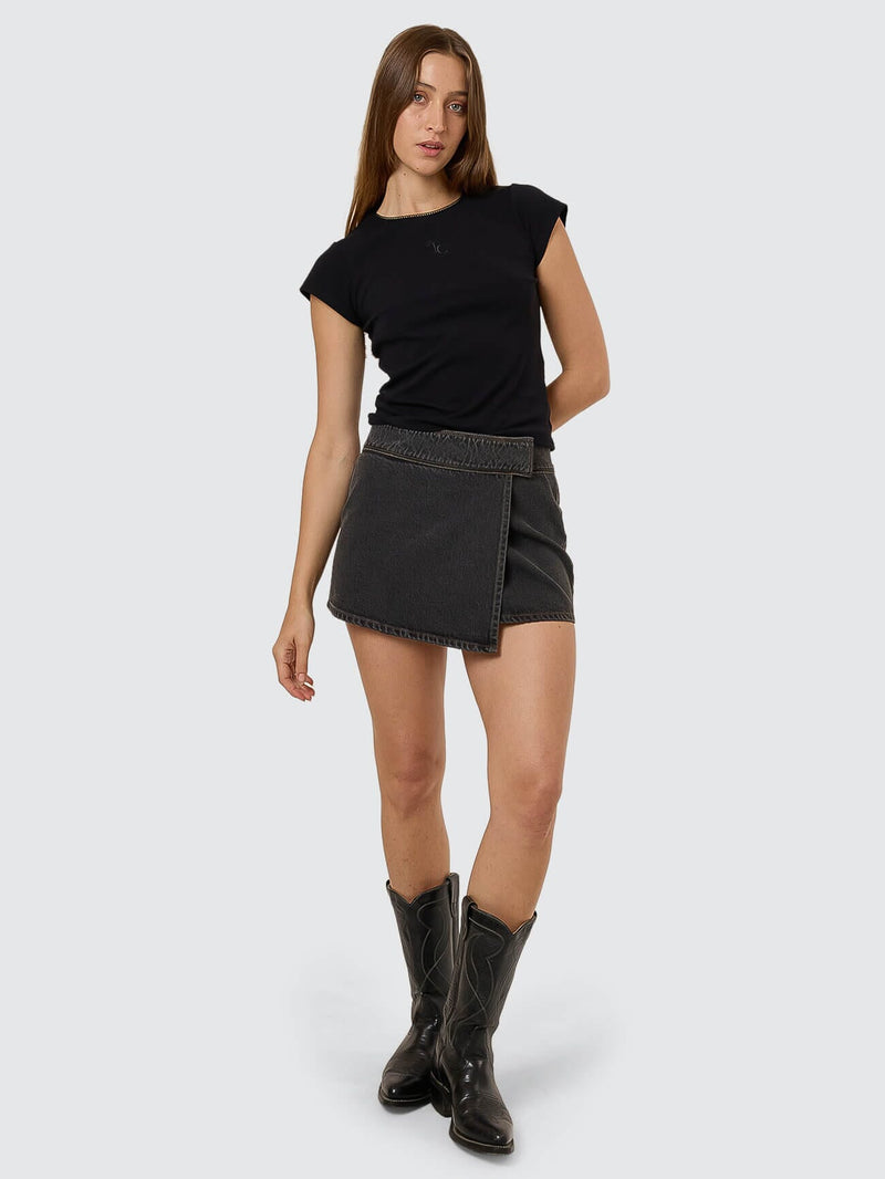 Thrills Night Shift Wrap Mini Skirt