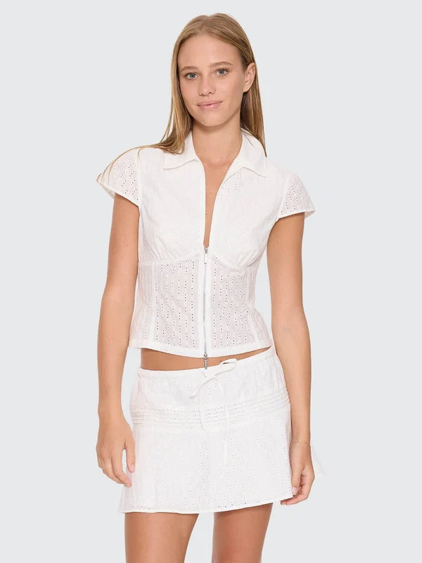 Thrills Danica Broderie Anglaise Top
