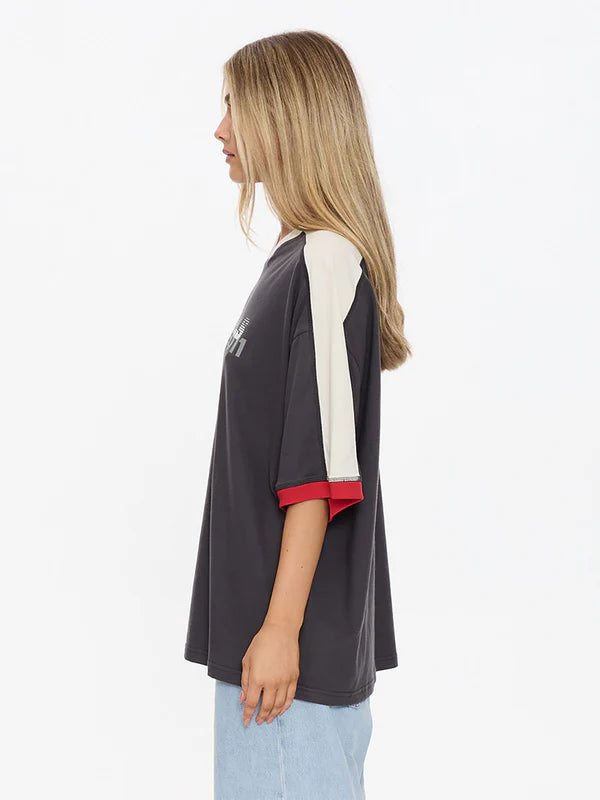 Thrills Speed Kills V Neck Oversized Tee