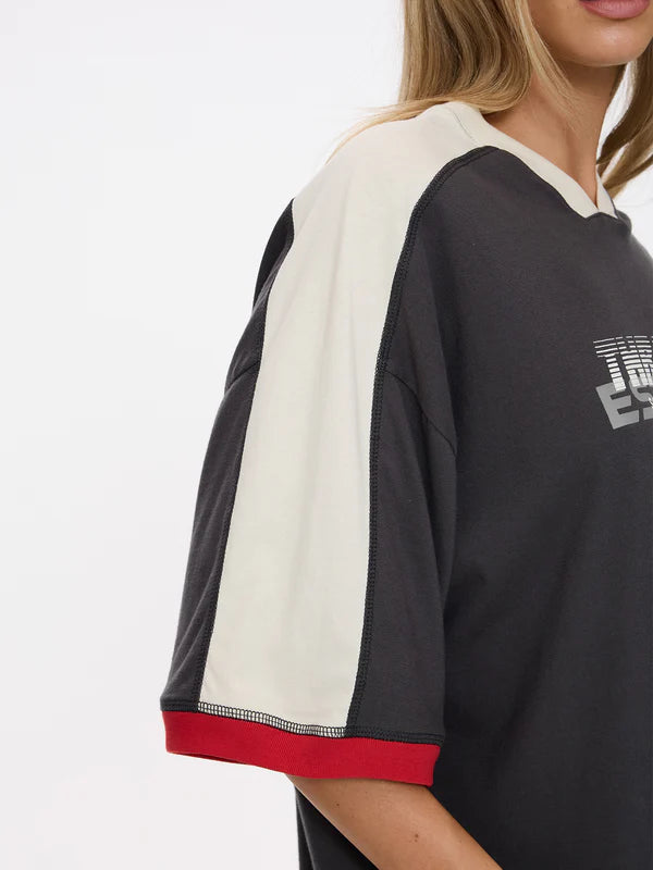 Thrills Speed Kills V Neck Oversized Tee