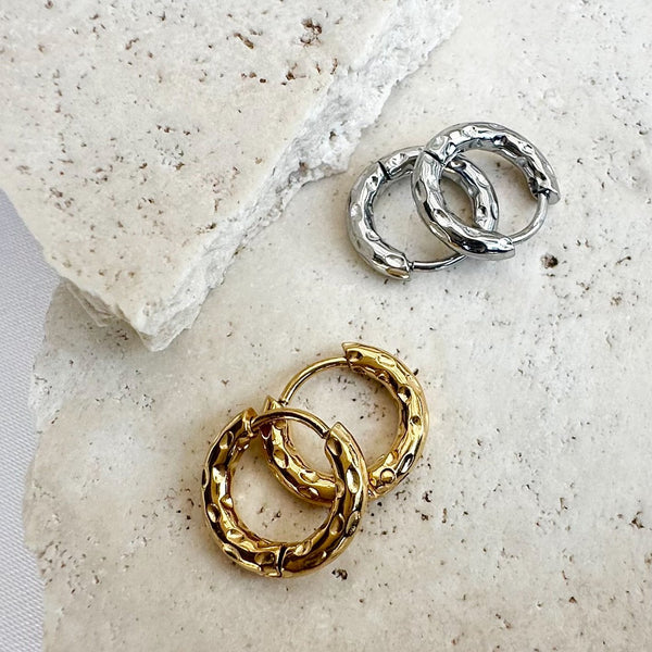 Ever Wave Silver Huggie Earrings