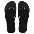 Havaianas Slim Metal Logo Crystal Thongs