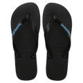 Havaianas Rubber Logo Black Blue Thongs