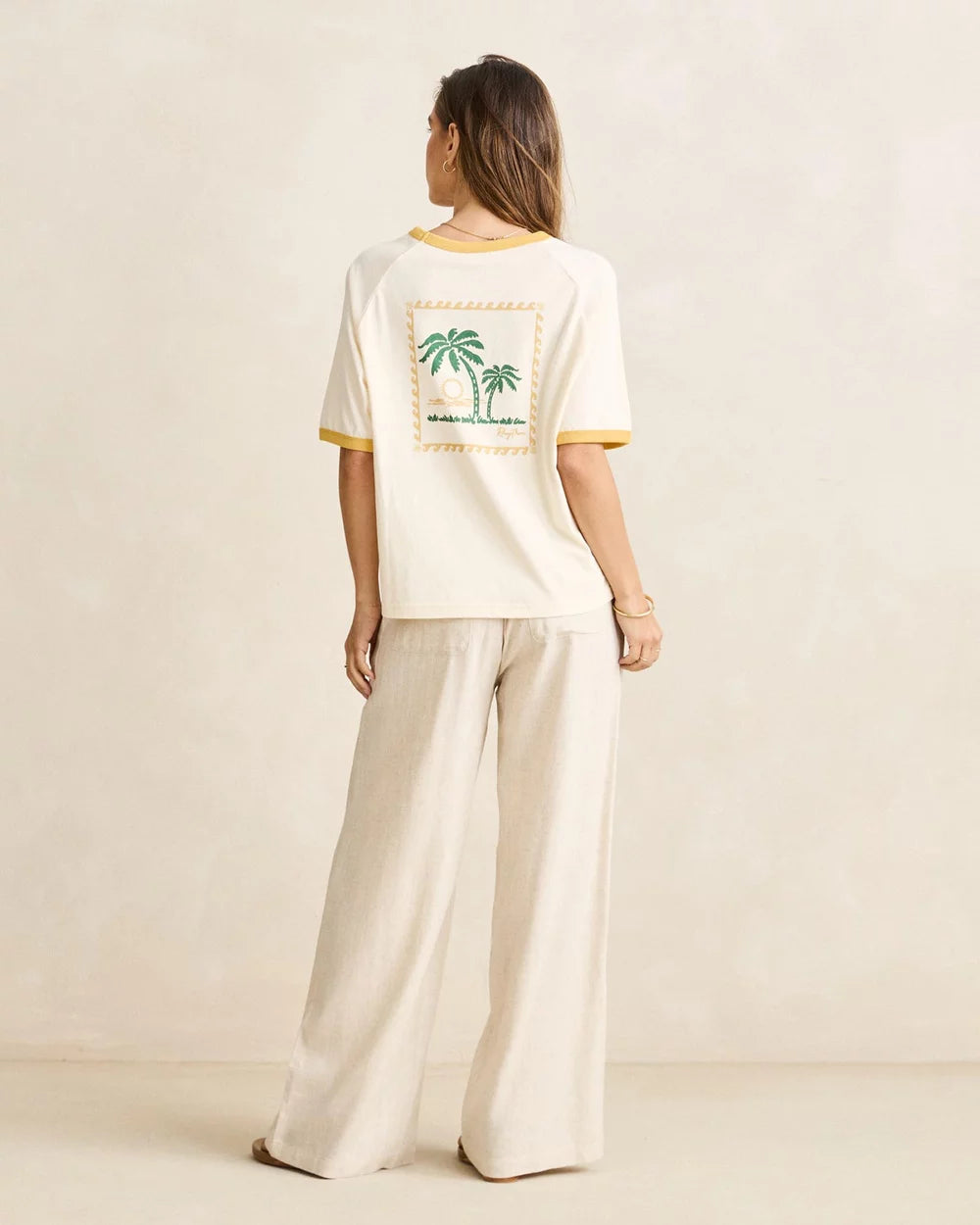 Rhythm Linen Whip Stich Wide Leg Pant