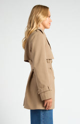 Style State Double Breasted Cropped Trench Coat