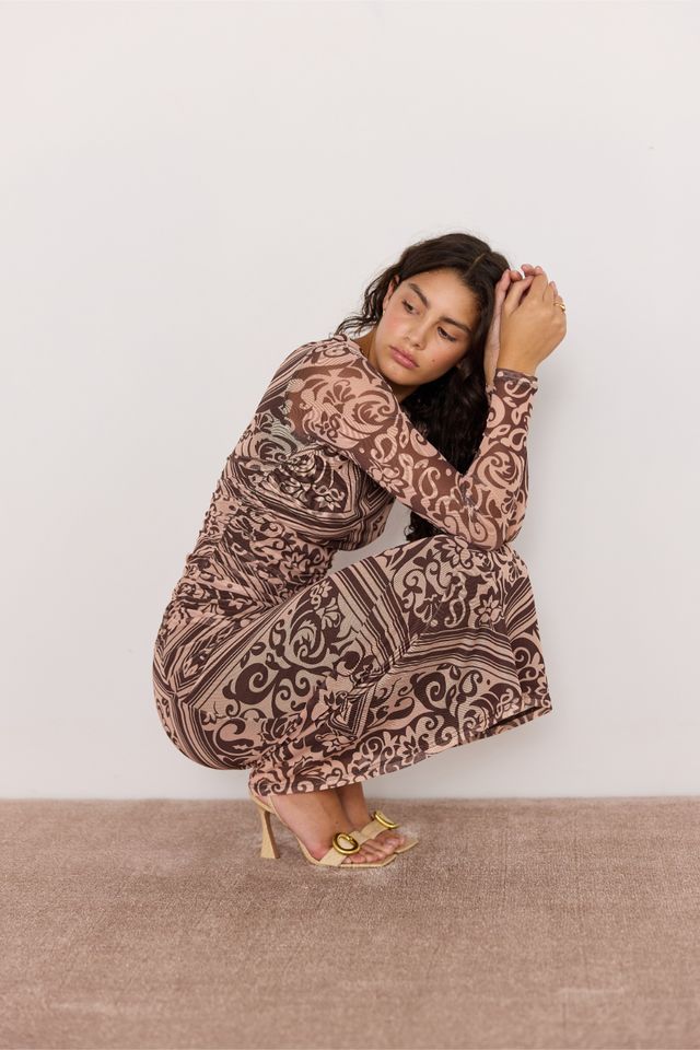 Minkpink Lumi Mesh Midi Dress