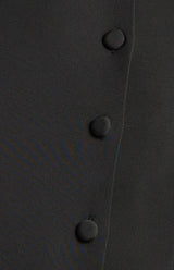 Style State Asymmetric Self Covered Buttons Detail Blazer Dress