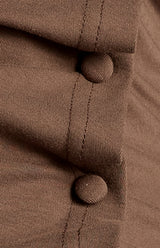 Style State Asymmetric Neckline Jersey With Button Ruffle Feature Top