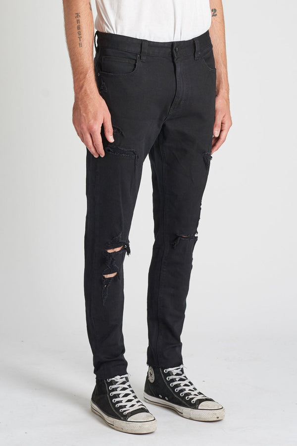 Abrand A Dropped Slim Turn Up Rogue Black Jean