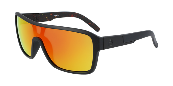 Dragon Remix LL Matte Black Inferno Red Ion Sunglasses